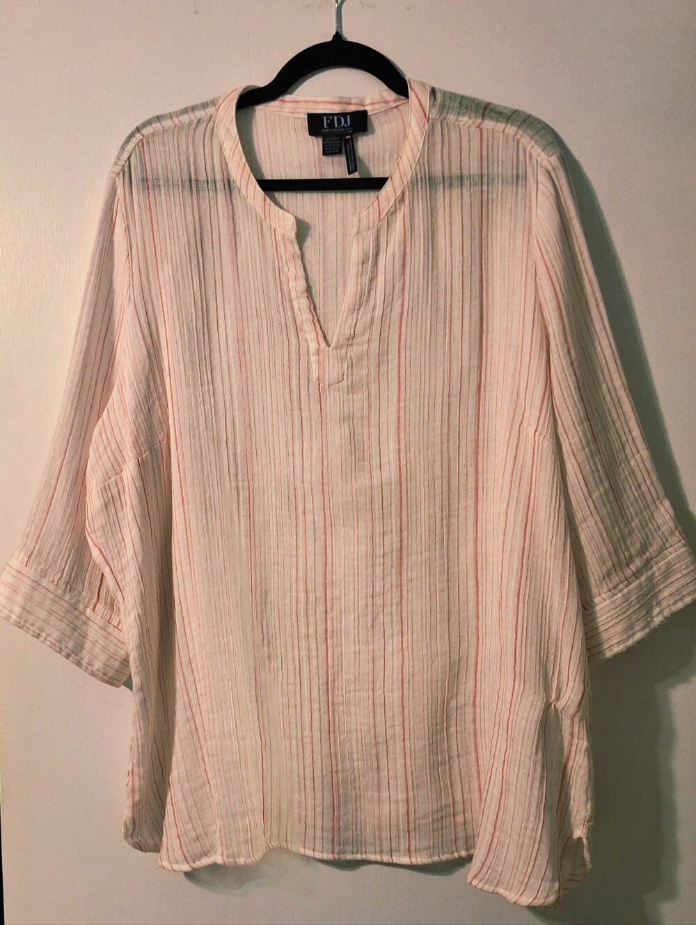 FDJ Women's Light Pink Striped Shirt